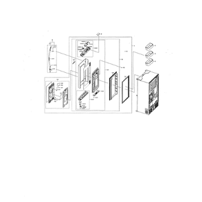 Right Fridge Door Diagram and Parts List for RF28NHEDBSG AA-00 Samsung Refrigerator