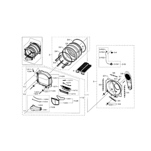 Drum Diagram and Parts List for DV5471AEW XAA-0004 Samsung Dryer