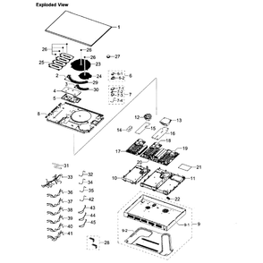 Main Assembly Diagram and Parts List for NZ30K7880US AA-00 Samsung Cooktop