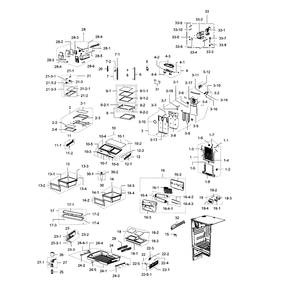 Refrigerator Diagram and Parts List for RF267ACWP XAA-0000 Samsung Refrigerator