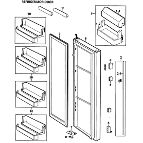 Left Door Diagram and Parts List for RS265LAWP XAA-0000 Samsung Refrigerator