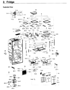 Fridge Diagram and Parts List for RF22K9381SG AA-0001 Samsung Refrigerator