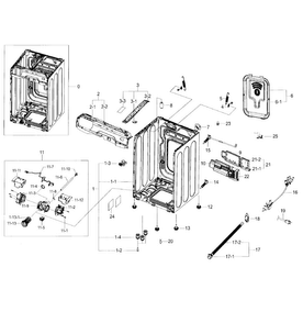 Cabinet Diagram and Parts List for WF56H9100AW A2-0001 Samsung Washer