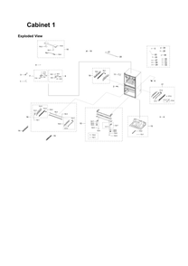 Cabinet 1 Diagram and Parts List for RF28R7551DT AA-00 Samsung Refrigerator