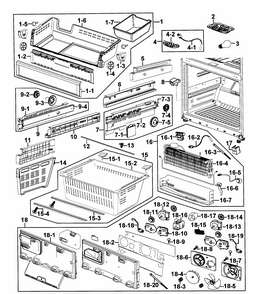 Freezer Diagram and Parts List for RF268ABPN XAA-0000 Samsung Refrigerator