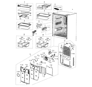 Refrigerator Diagram and Parts List for RB215ACWP XAA-0001 Samsung Refrigerator