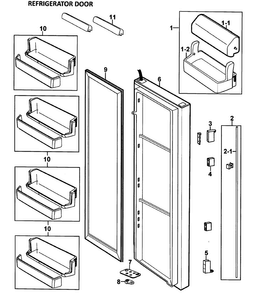 Part Location Diagram of DA64-00575U Samsung HANDLE BAR;A-TOP,AL,-,-,