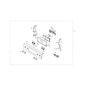 Control Panel Diagram and Parts List for NE59J7630SW AA-0001 Samsung Range