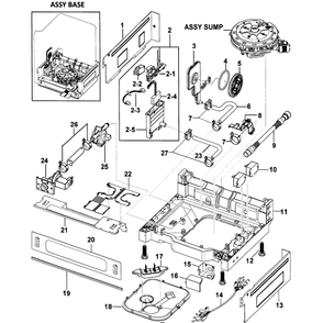Base Assembly Diagram and Parts List for DMR78AHW XAA-00 Samsung Dishwasher