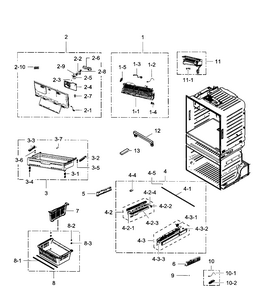 Freezer Diagram and Parts List for RF28JBEDBSG AA-0006 Samsung Refrigerator