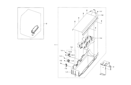 Duct Heater Diagram and Parts List for DV433ETGJWR A1-0000 Samsung Dryer