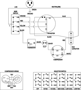 Wiring Information Diagram and Parts List for AW1800A XAA Samsung Air Conditioner