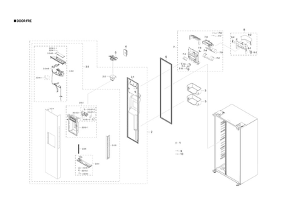 Part Location Diagram of DA97-20641A Samsung Lower Door Shelf Bin