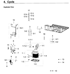 Cycle Diagram and Parts List for RF22K9381SG AA-0001 Samsung Refrigerator