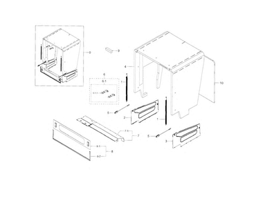 Cas Diagram and Parts List for DW80F600UTS AA-0001 Samsung Dishwasher