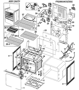 Part Location Diagram of DG39-00030A Samsung WIRE HARNESS-A;FTQ386LWU