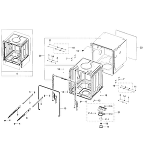 Tub Assy Diagram and Parts List for DW80H9930US AA-0000 Samsung Dishwasher