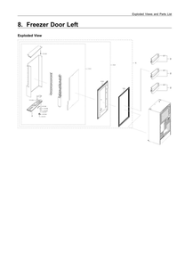 Left Freezer Door Parts Diagram and Parts List for RF28N9780SG AA-02 Samsung Refrigerator