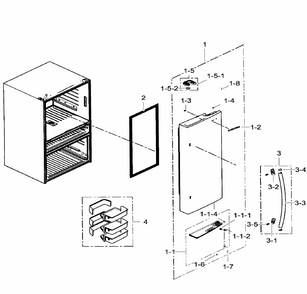 Right Door Diagram and Parts List for RF31FMEDBWW AA-0006 Samsung Refrigerator