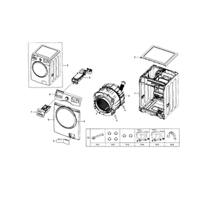 Main Diagram and Parts List for WF330ANW XAA-04 Samsung Washer