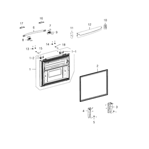 Freezer Door Diagram and Parts List for RFG237AAWP XAA-01 Samsung Refrigerator