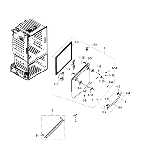 Freezer Door Diagram and Parts List for RF28HDEDBSR AA-05 Samsung Refrigerator