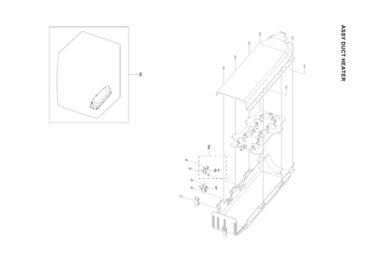 Heater Duct Assembly Diagram and Parts List for DVE45T6200W A3-00 Samsung Dryer