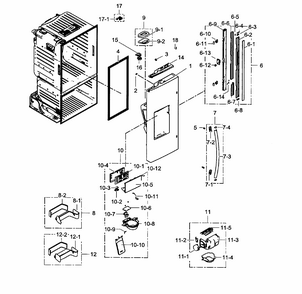 Left Door Diagram and Parts List for RF263BEAEWW AA-0001 Samsung Refrigerator