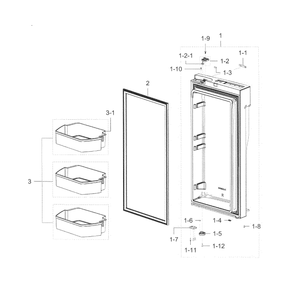Fridge Door R Diagram and Parts List for RF23J9011SG AA-04 Samsung Refrigerator