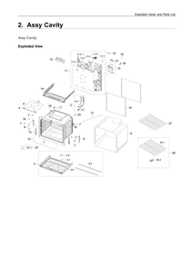 Cavity Assembly Diagram and Parts List for NE63A6311SS AA-00 Samsung Range