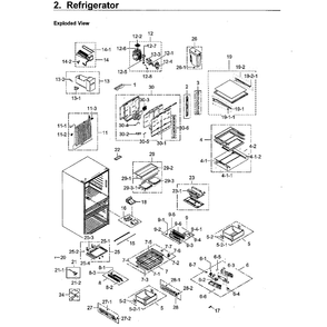 Fridge Diagram and Parts List for RF23M8570SG AA-0000 Samsung Refrigerator