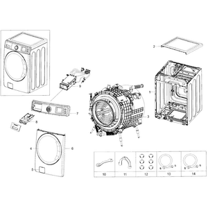 Main Assy Diagram and Parts List for WF56H9100AG A2-0000 Samsung Washer