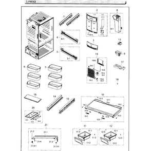 Fridge Diagram and Parts List for RF26HFENDSR AA-03 Samsung Refrigerator