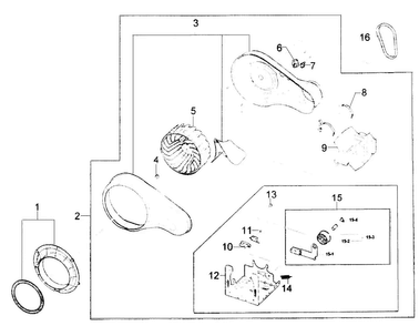 Motor Assy Diagram and Parts List for DV220AEW XAA Samsung Dryer