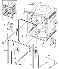 Tub Assy Diagram and Parts List for DMR77LHW XAA-0000 Samsung Dishwasher