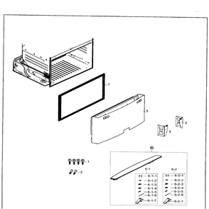 Freezer Door Diagram and Parts List for RF26HFENDWW AA-0000 Samsung Refrigerator