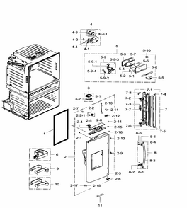 Left Door Diagram and Parts List for RF28HMEDBWW AA-0006 Samsung Refrigerator