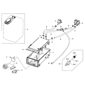 Drawer Housing Diagram and Parts List for WF365BTBGWR A2-01 Samsung Washer