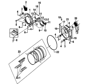 Part Location Diagram of DC61-01221B Samsung Filter Case