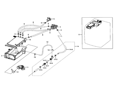 Housing-drawer Diagram and Parts List for WF511ABW XAA-0001 Samsung Washer