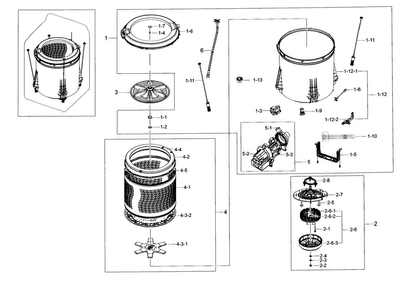 Part Location Diagram of DC61-03557B Samsung Tub Outer