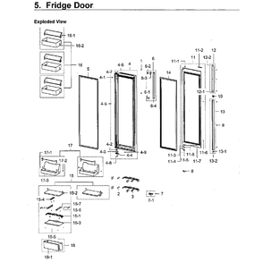 Right Door Diagram and Parts List for RH22H9010SR AA-0000 Samsung Refrigerator