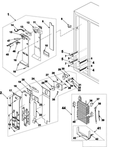Freezer Compartment Diagram and Parts List for RS2666SW XAA Samsung Refrigerator