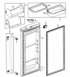 Right Door Diagram and Parts List for RF268ABPN XAA-0000 Samsung Refrigerator