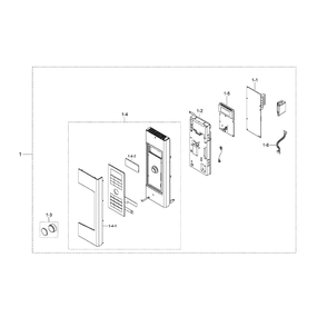 Control Box Diagram and Parts List for MC17F808KDT AA-00 Samsung Microwave Oven Combo