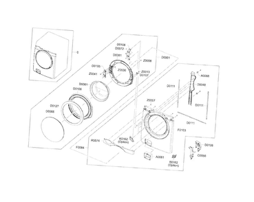 Frame Front & Door Diagram and Parts List for WF448AAW XAC-00 Samsung Washer