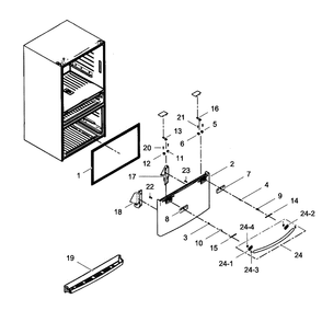 Freezer Door Diagram and Parts List for RF31FMESBSR AA-01 Samsung Refrigerator