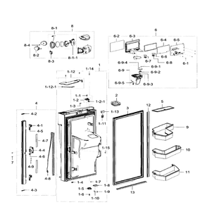 Fridge Door Lt Diagram and Parts List for RF32FMQDBSR AA-06 Samsung Refrigerator