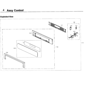 Control Assembly Diagram and Parts List for NV51K6650SS AA-0000 Samsung Wall Oven