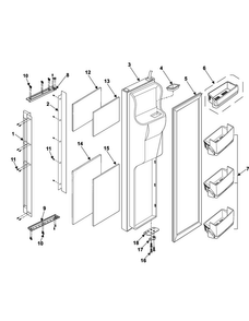 Freezer Door Diagram and Parts List for RH2777AT XAA Samsung Refrigerator